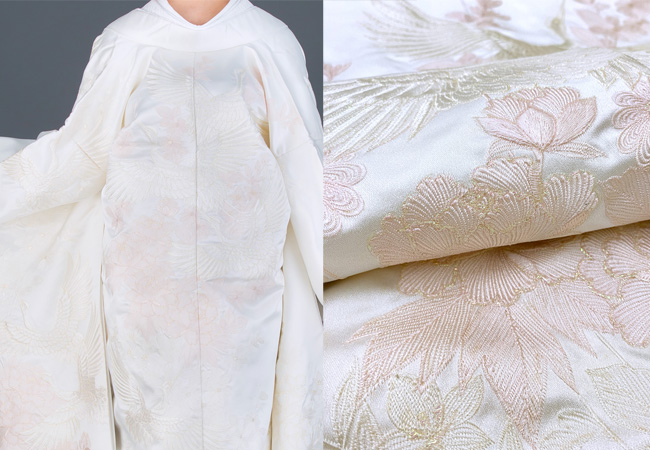 白無垢 刺繍牡丹に飛翔ピンク糸のブログ画像